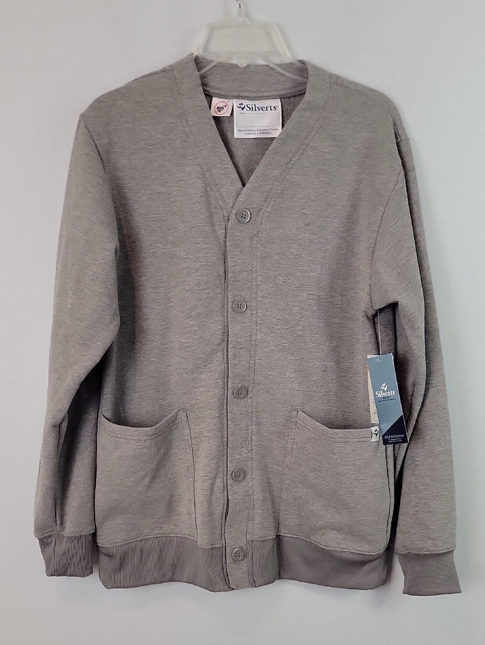 Silverts Magnetic Cardigan Adaptive gray NWT Small
